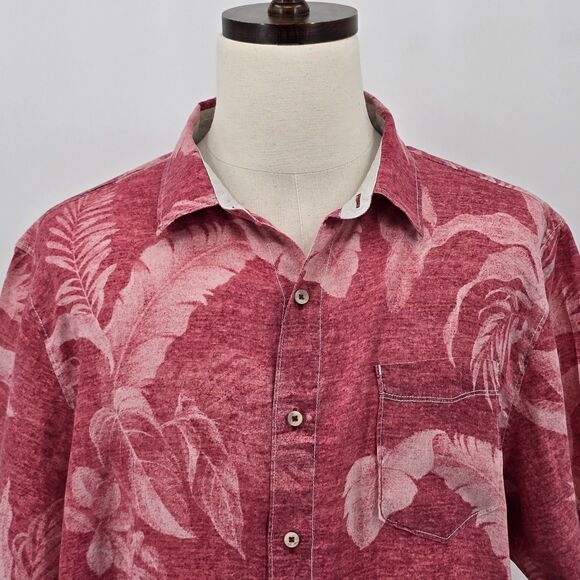 Tommy Bahama Other - Tommy Bahama Linen Camp Shirt Men's XL Red Floral Tropical Hawaiian